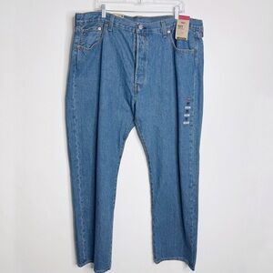 NWT Levi’s Men’s 501 Original Fit Jeans Size 42 x 32‎ Medium Stone Wash Cotton